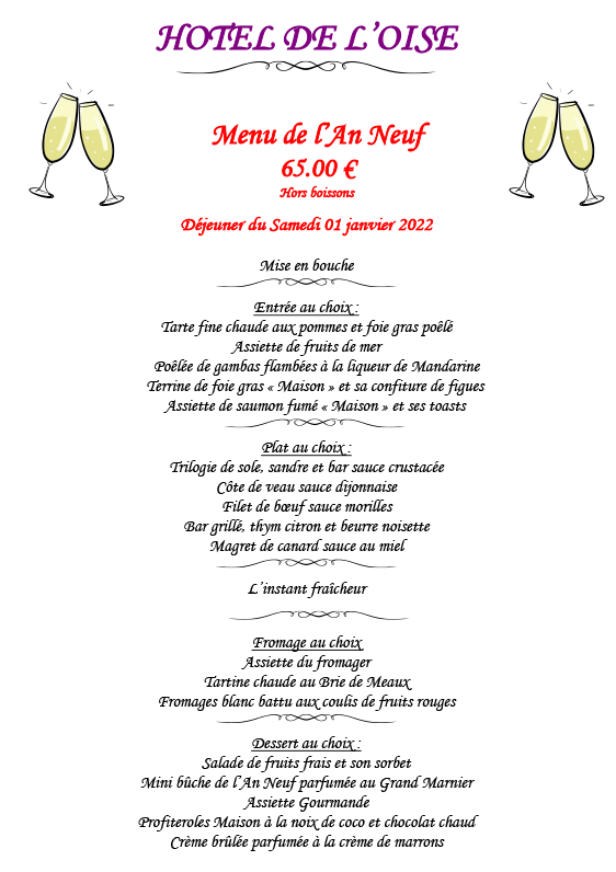 Menu Nouvel An